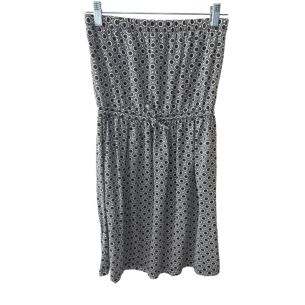Joe Fresh Womens Black & White Geometric Strapless Dress Size S